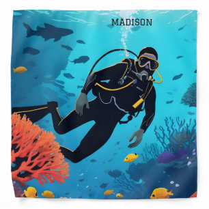 Custom Name Scuba Diver Bandana