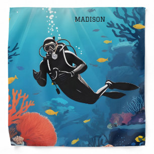 Custom Name Scuba Diver Bandana