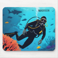 Custom Name Scuba Diver