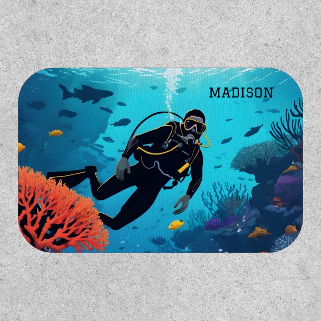 Custom Name Scuba Diver Patch (Front)