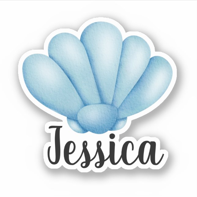 CUSTOM NAME SEA SHELL STICKER (Front)