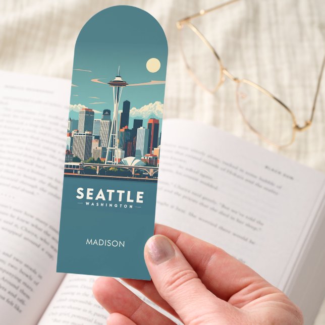 Custom Name Seattle Washington Bookmarks (Hand)