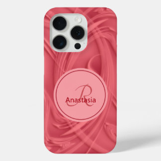 Custom Name Shadow Steaks Red Artwork iPhone 15 Pro Case