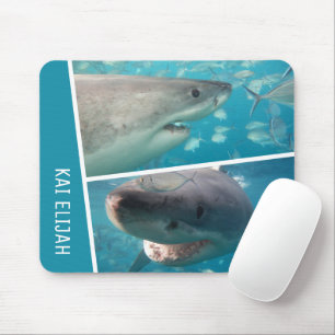Custom Name Sharks Ocean Australia Photo Collage Mouse Pad