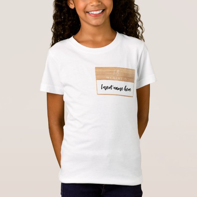 Custom Name Shirt Hello My Name Is Label Kids  (Front)