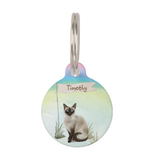 Custom Name Siamese Cat Pet ID Tag
