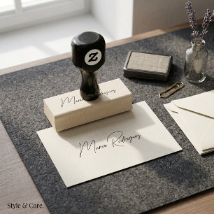 Custom Name Signature Style Rubber Stamp Design