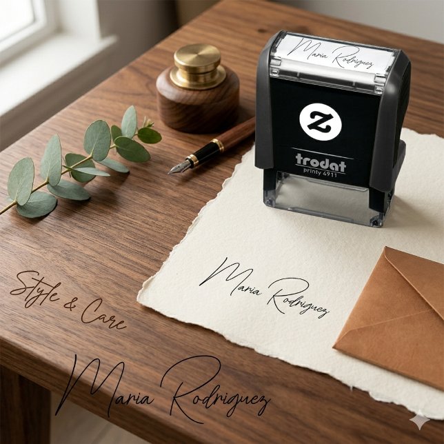 Custom Name Signature Style Self Inking Stamp Desi (Custom Name Signature Style Self Inking Stamp Design)