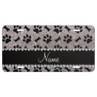 Custom name silver glitter bones dog paws