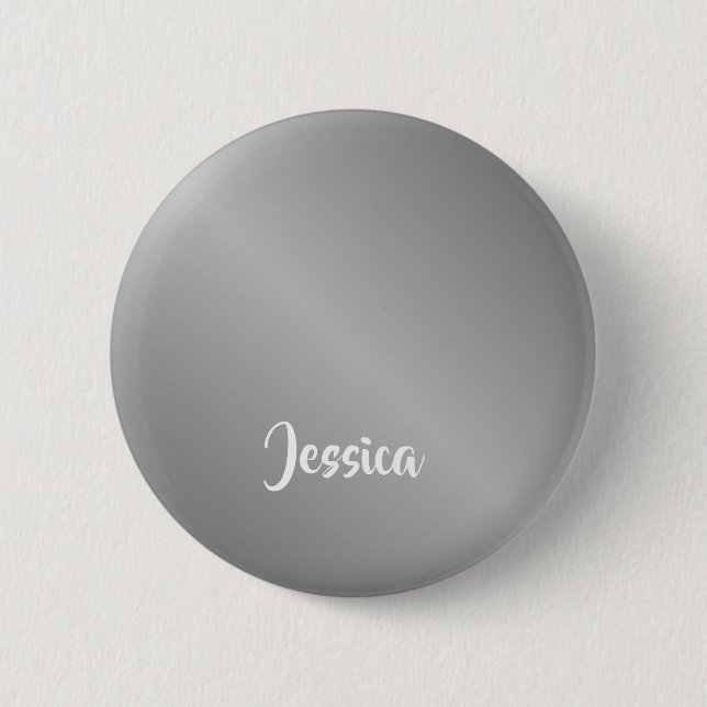 Custom name silver gradient button (Front)