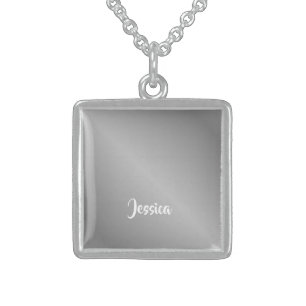 Custom name silver gradient sterling silver necklace