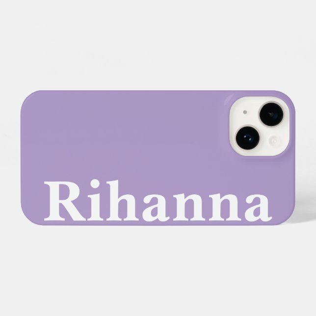 Custom Name Simple Minimal Plain Lavender Colour iPhone Case (Back Horizontal)