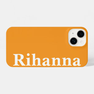 Custom Name Simple Minimal Plain Orange Colour iPhone 14 Case