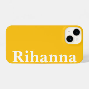 Custom Name Simple Minimal Plain Yellow Colour iPhone 14 Case
