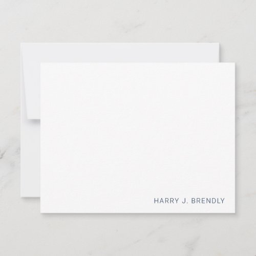 Custom Name Simple Minimalist White Flat Note Card