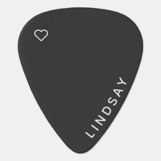 Custom Name Simple Modern Heart Guitar Pick