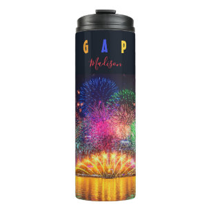 Custom name Singapore Fireworks Thermal Tumbler