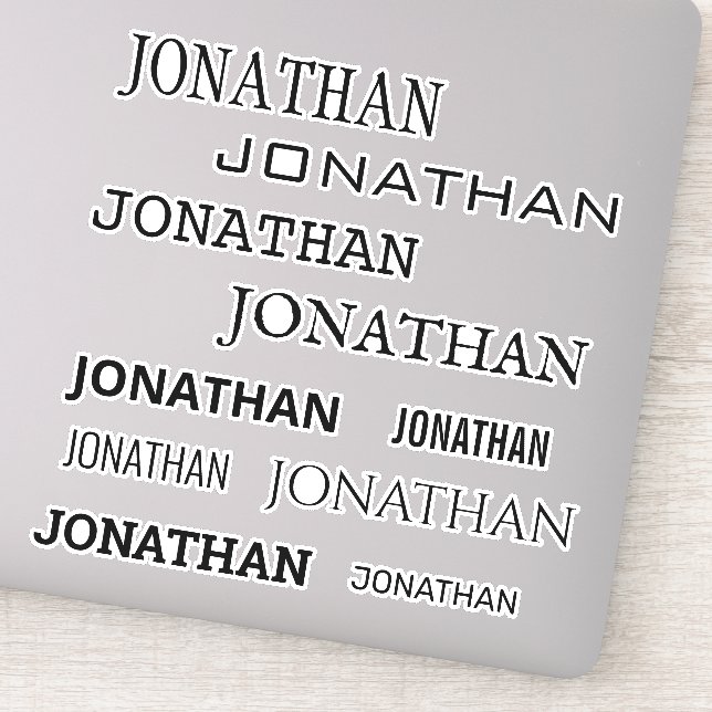 Custom Name Sizes Monogram Laptop Tumbler  Sticker (Detail)