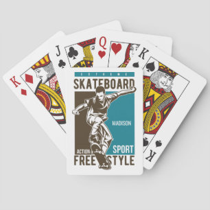 Custom name Skateboarding Poker Cards