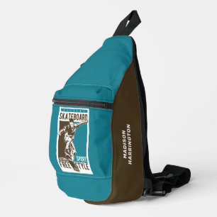 Custom name Skateboarding Sling Bag
