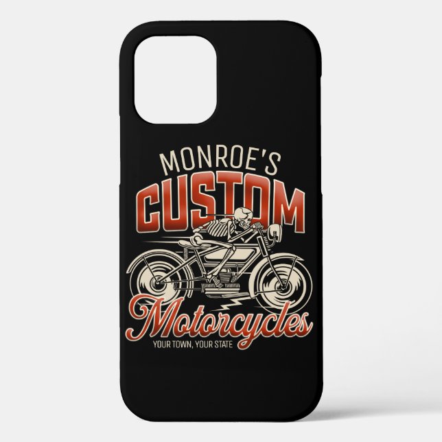 Custom NAME Skeleton Motorcycle Cycle Shop Case-Mate iPhone Case (Back)