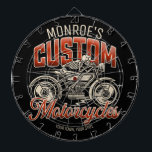 Custom NAME Skeleton Motorcycle Cycle Shop Dart Board<br><div class="desc">Personalized NAME Skull Skeleton Vintage Motorcycle Cycle Speed Racer Shop Design - Customize with your Name or Custom Text!</div>