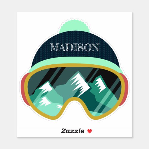 Custom name Ski Mask Sticker