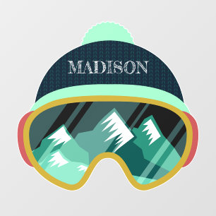 Custom name Ski Mask Wall Decal