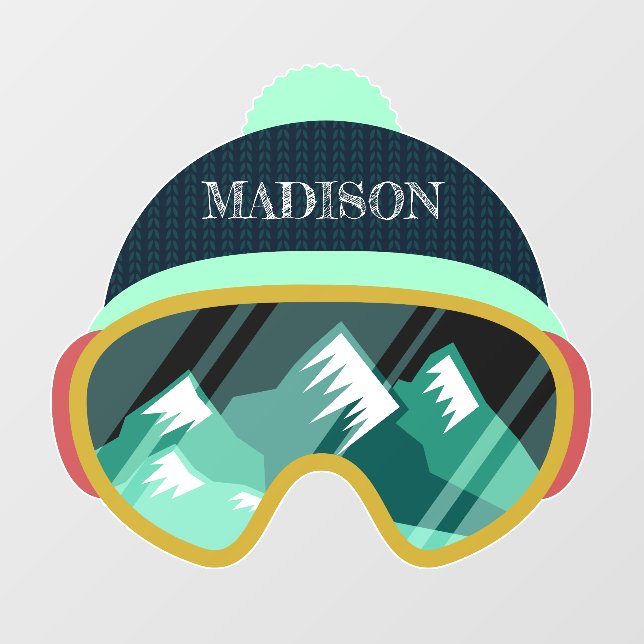 Custom name Ski Mask Wall Decal (Front)
