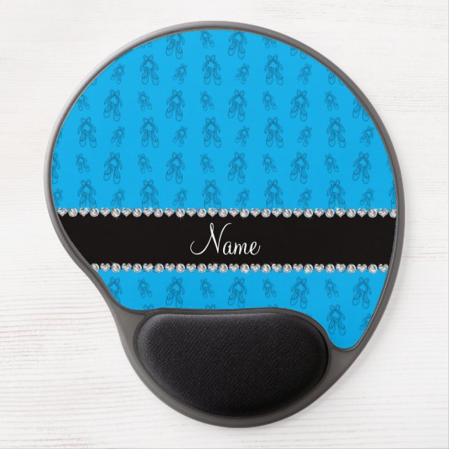 Custom name sky blue ballet shoes gel mouse pad (Front)