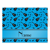 Custom name sky blue black guitars music notes (Front Horizontal)