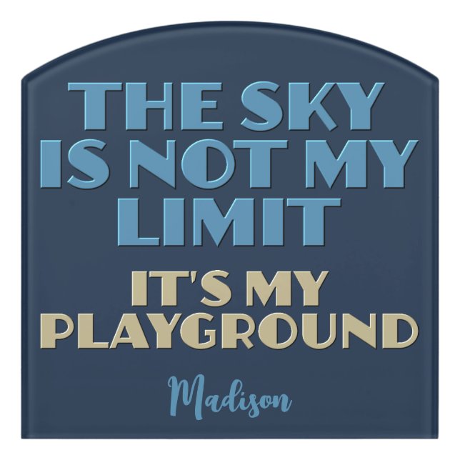 Custom Name Sky Quote Door Sign (Contour Front)