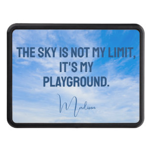 Custom Name Sky Quote Hitch Cover