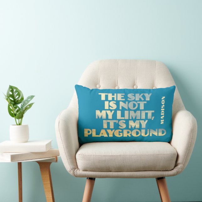 Custom Name Sky Quote Lumbar Pillow (Chair)
