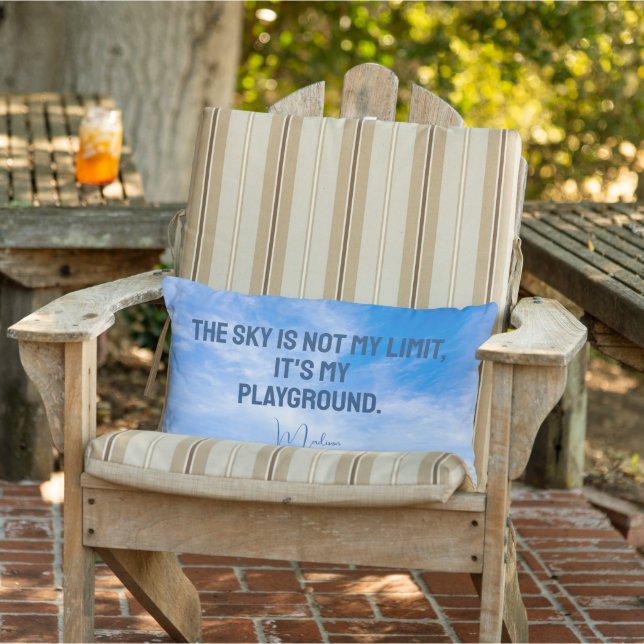 Custom Name Sky Quote Lumbar Pillow (Chair)