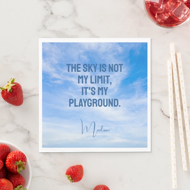 Custom Name Sky Quote Napkins (Insitu)