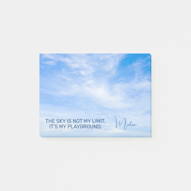 Custom Name Sky Quote Post-it Notes (Front)