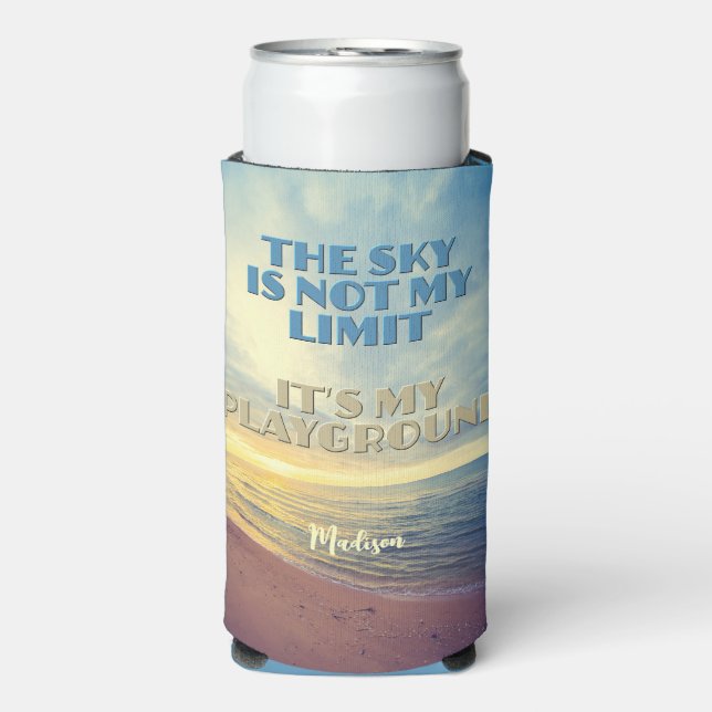 Custom Name Sky Quote Seltzer Can Cooler (Seltzer Front)