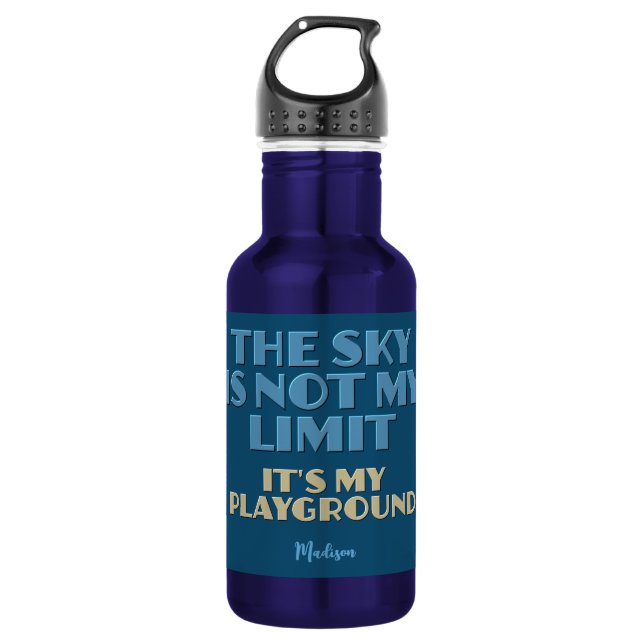 Custom Name Sky Quote Stainless Steel Water Bottle (Front)