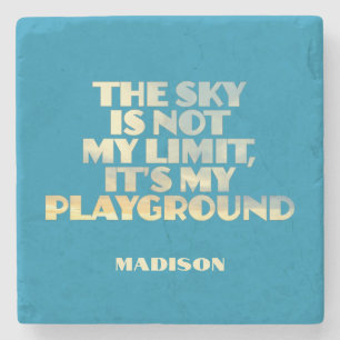 Custom Name Sky Quote Stone Coaster