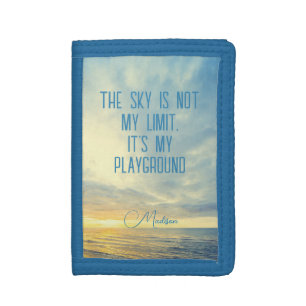 Custom Name Sky Quote Trifold Wallet
