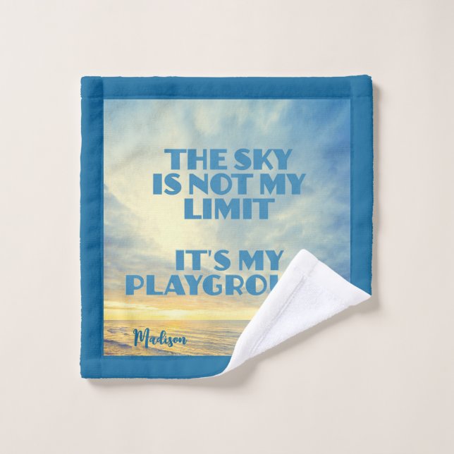 Custom Name Sky Quote Wash Cloth (Wash Cloth)