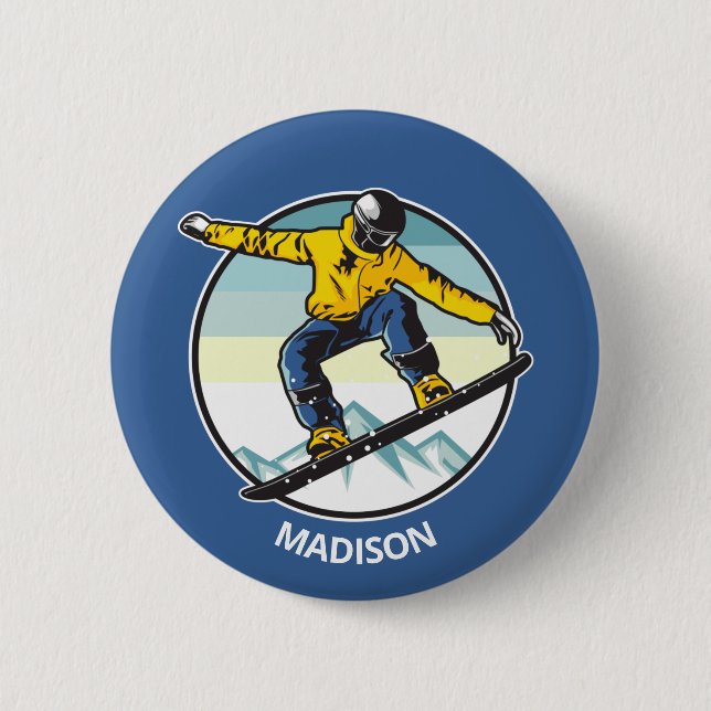 Custom name SNOWBOARDER Button (Front)