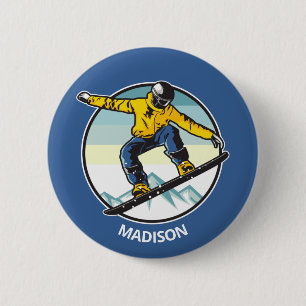 Custom name SNOWBOARDER Button