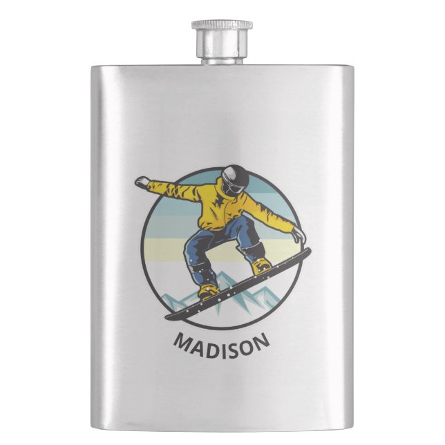 Custom name SNOWBOARDER Flask (Front)
