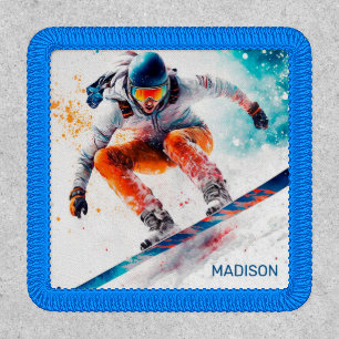 Custom Name Snowboarder Illustration Patch