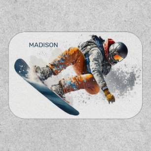 Custom Name Snowboarder Illustration Patch