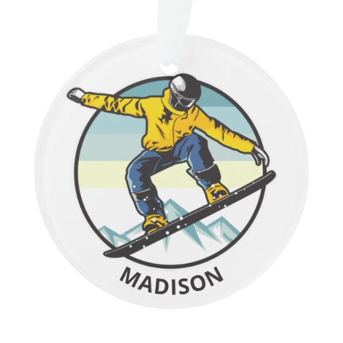 Custom name SNOWBOARDER Ornament