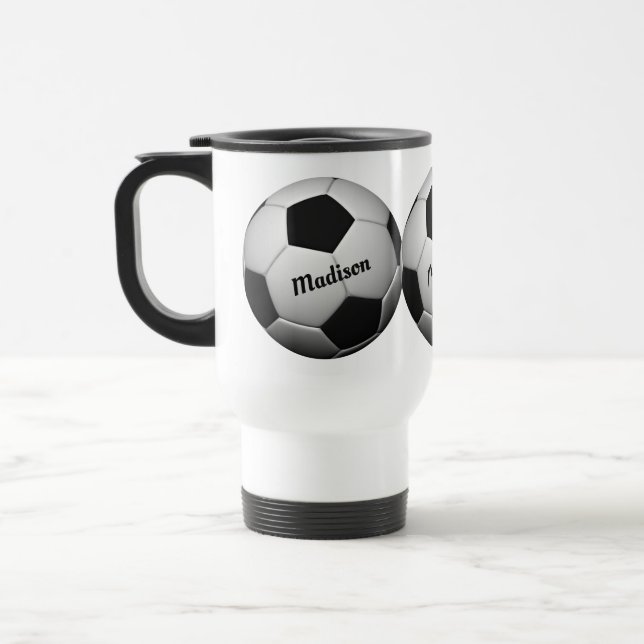 Custom name Soccer Ball mugs (Left)