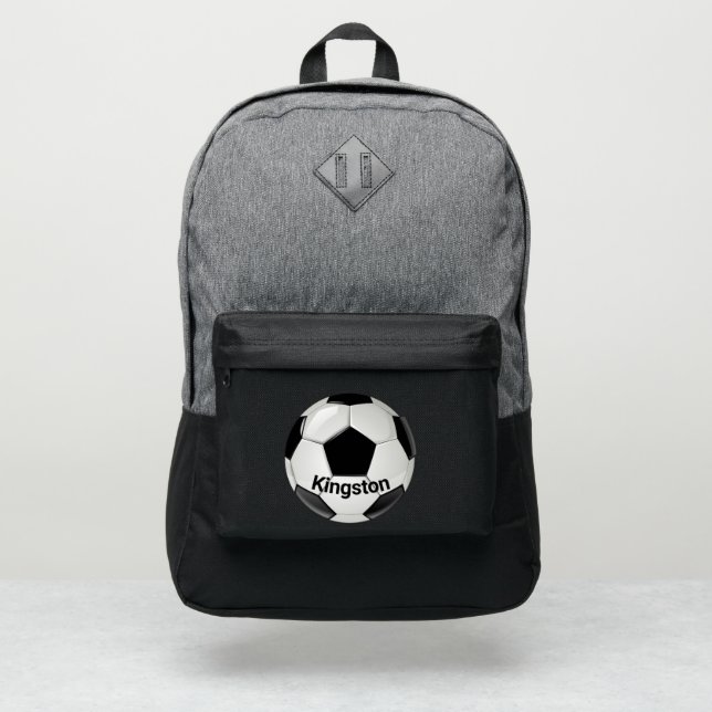 Custom Name Soccer Ball Port Authority® Backpack (Front)